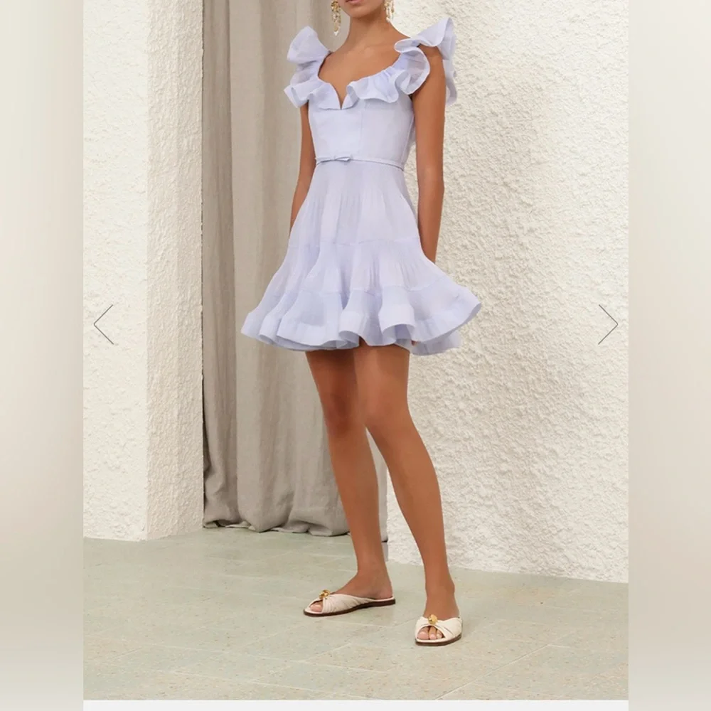 Zimmermann Light Blue Ruffle Dress - Picture 3 of 6